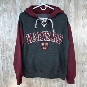 Harvard Licensed Gear Gray &‎ Maroon Pullover Hoodie Y2K Womens Sz Small College